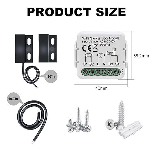 Smart WiFi Garage Door Opener - Bryxium Universal Wireless Remote Openers Gate Switch Sensor Remote, Compatible with Alexa and Google Assistant Devices, SmartThings, App Control, No Hub Required