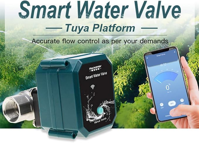 FRANKEVER DN20 Smart Water Valve 3/4 inch WiFi Remote Control Faucet Timer for Hose Compatible with Alexa Google Home (WiFi (3/4"))