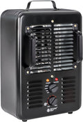 BEYOND HEAT Milkhouse Space Heater, 1300W/1500W Electric Heater with Thermostat, 3 Heat Settings, Safe and Quiet for Home Garage Workshop Warehouse, Black