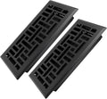 Howeall 4x10 Inches 2 Pack Heavy Duty Walkable Floor Register Easy Adjust Air Supply Lever Floor Vents - Seattle Design - Vent Cover for Home Floor - Matte Black