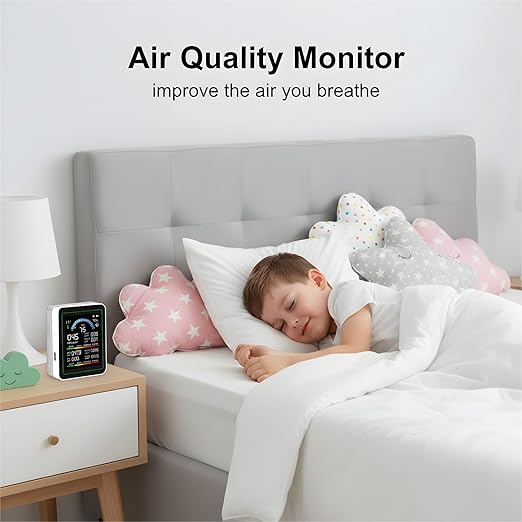 10 in 1 Smart Air Quality Monitor Indoor,Professional Air Quality Test Kit with | TVOC | HCHO | Temp | AQI | PM2.5 | PM0.3 | PM10