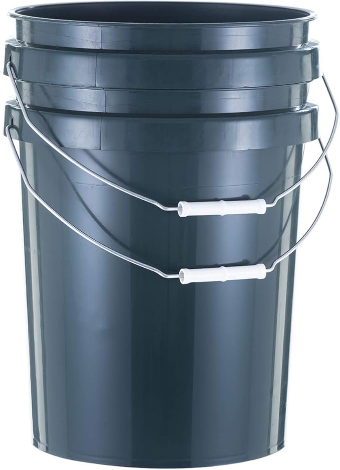 United Solution ECOSense 5 Gallon Bucket, Heavy Duty, Comfortable Handle, Perfect for on The Job, Home Projects, or Cleaning; Made from 90% Recycled Materials.100% Recyclable (Pack of 3)