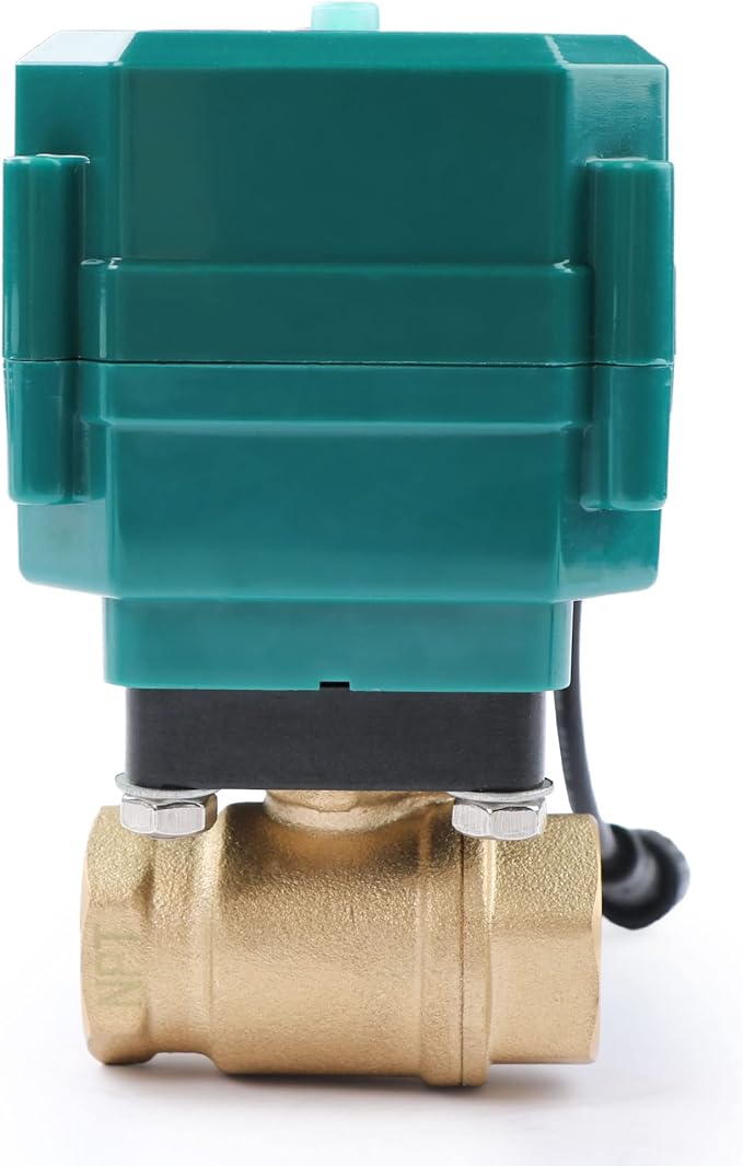 U.S. Solid 1/2" Smart Motorized Ball Valve - Remote App Mobile Control Brass Electrical Ball Valve with Manual Switch, 5V DC USB Connection