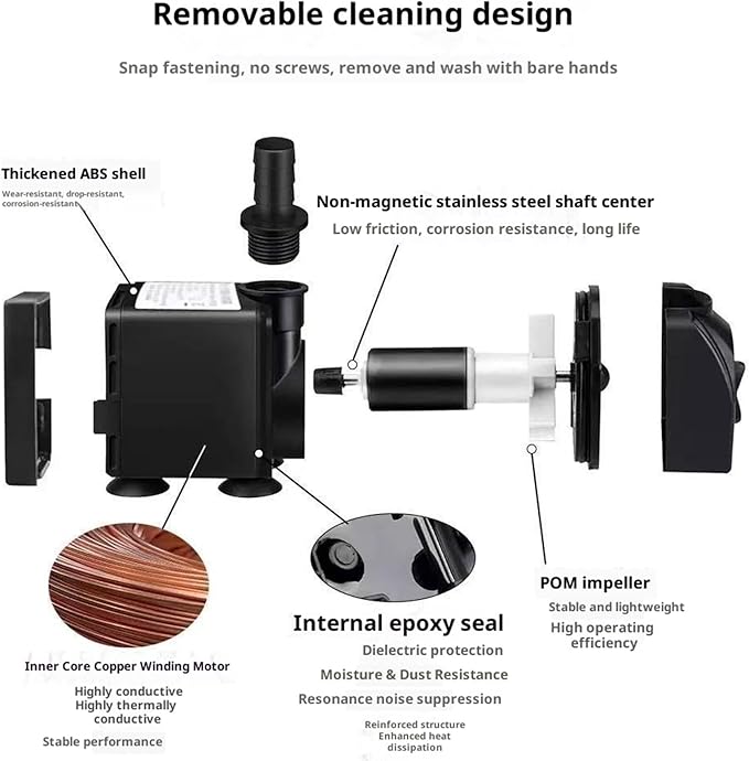 400GPH Submersible Water Pump (1500L/H 25W) Ultra Quiet Water Fountain Pump with 6.5ft High Lift, Adjustable Flow 3 Nozzles for Fish Tank, Aquarium, Hydroponics, Pond, Water Feature, Statuary