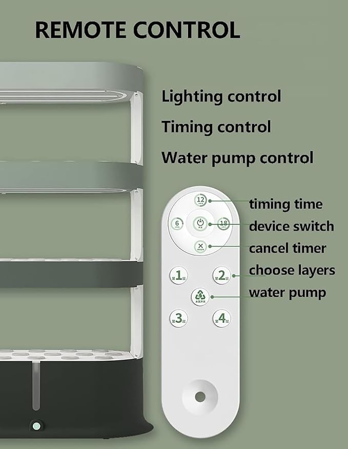 Garden Hydroponic Growing System 48 Pods Hydroponics Tower, Plant Germination Kit Aeroponics Growing Kit with LED Grow Light & Automatic Watering, Smart Garden Planter Aquaponics P