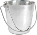 1 Gallon Heavy Duty Stainless Steel Bucket - Rust-Resistant Metal Bucket for Feeding & Watering Pets, Livestock & Cleaning - Perfect for Crates, Kennels, Cages & Hang on Fences - 4 Quart