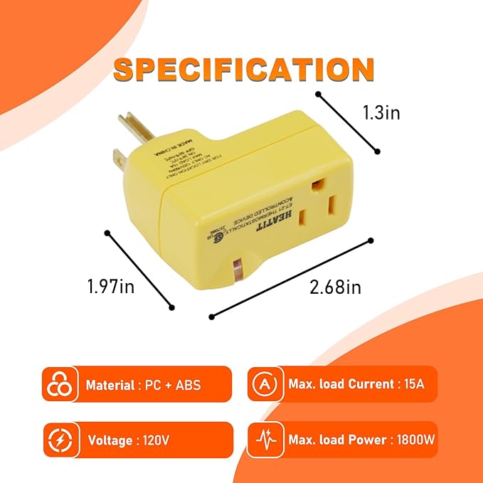 HEATIT ET-21 Freeze Thermostatically Controlled Outlet On at 38F /Off at 50F ET-21-4 4PCS