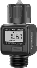 Moistenland Water Flow Meter, Standard 3/4" Hose Thread, High Accuracy and IPX6 Waterproof, Water Meter for Garden Hose/RVs