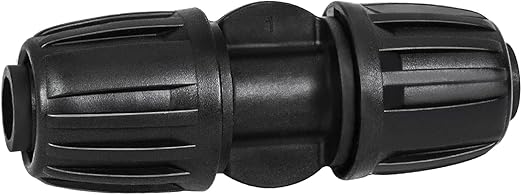 12 Pack 1/2 Inch Drip Irrigation Coupling Fittings (1/2" ID x 0.6-0.65" OD), 1/2'' Dripline Barbed Coupler Connectors with Anti-Drop Lock Nuts for Garden Lawn Irrigation System Connection
