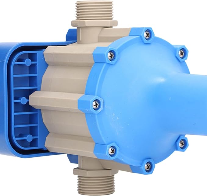 Water Pump Pressure Control Switch Automatic Electronic Adjustable sealed Controller with One Way Valve for Well Pumps Submersible Pumps 0.3H to 3H ABS Material Blue Gray G1in