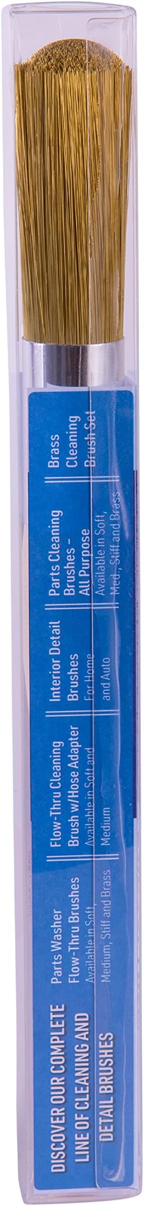 Ohio Brush Works, Parts Cleaning Brush, Handmade in The USA, Home and Auto Use, Solid Ergonomic Wood Handle (Brass Bristle)