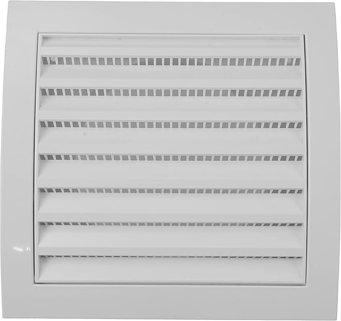 Vent Systems 4'' Inch White Pack of 2 Air Vent Cover Dryer Vents and Bathroom Exhaust Vents Pipe, Black Louvered Dryer Vent Cover Keeps Out Insects, Birds and Rodents