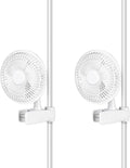 HealSmart Clip Fan, 6-Inch Grow Tent, Monkey Fan, Wall Mount With Adjustable 90 Angles, 15W, 2-Speeds Control, 2 Pack