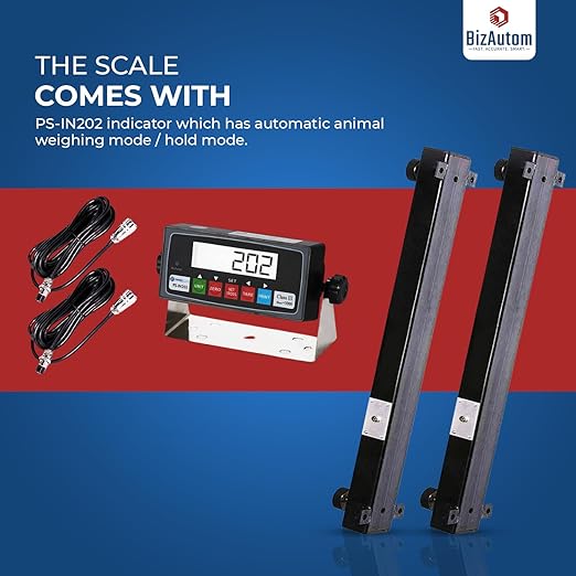 Livestock Scale Kit, Heavy-Duty Weigh Beam Scale System, Load Bars 10000lb Capacity, Portable Animal & Cattle Chute Scale Kit for Cows, Goats, Hogs & Sheep with Digital Indicator (48")