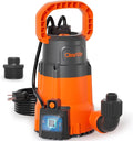 Cleartide 1/3 HP Submersible Utility Pump, 2790 GPH High Flow, Thermoplastic Portable Sump Pump with Auto Water Sensor, Ideal for Flooded Basement & Yard, Hot Tub, Pond & Garden Draining, 10 FT Cord