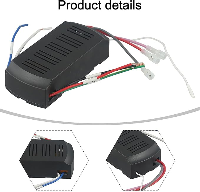 Ceiling Fan Remote Control Kit And Receiver With Lighting Control, Timer Options, And 6 Adjustable Fan Speeds, Compatible With Various Ceiling Fan Models