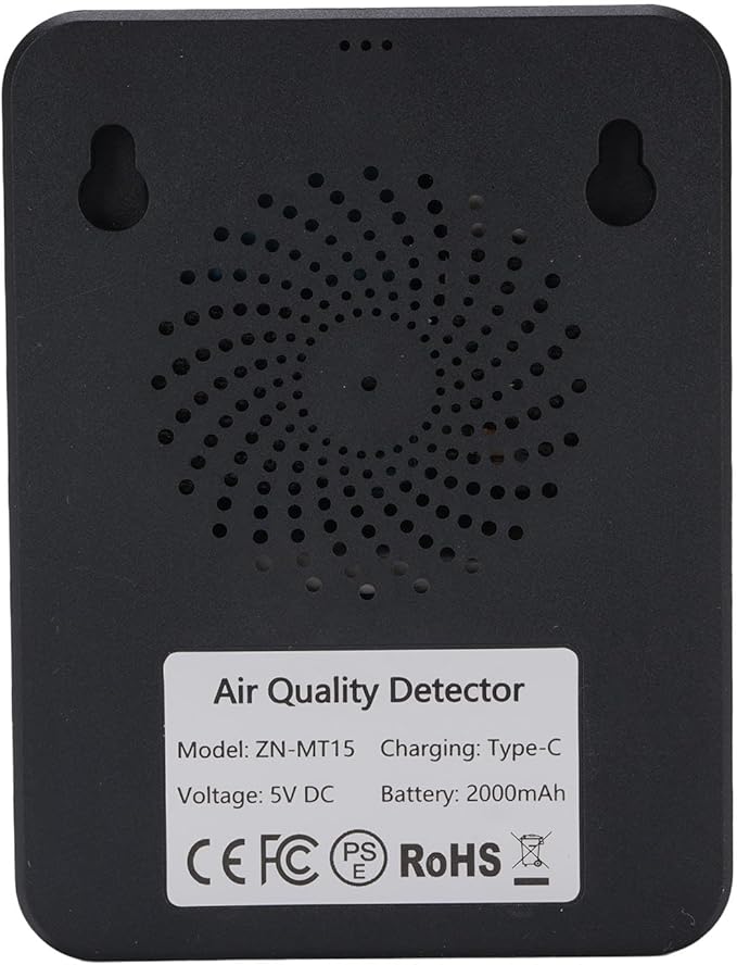 Yctze 15 in 1 Air Quality Detector, WiFi APP Control CO2 HCHO TVOC PM2.5 PM10 Temperature Humidity Monitor with Smart Timer & Real Time Data, Ideal for Indoor Air Quality Testing (Black Yellow)