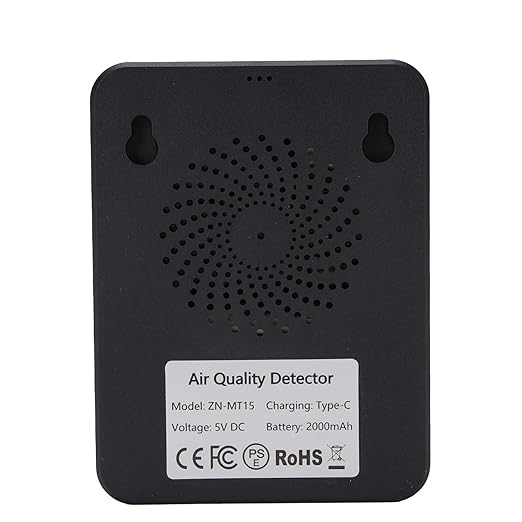 Eujgoov Air Quality Detector, 15 in 1 WiFi APP Control CO2 HCHO TVOC PM2.5 PM10 Temperature Humidity Monitor with Smart Timer and Real Time Data, for Indoor Air Quality Testing (Black Yellow)