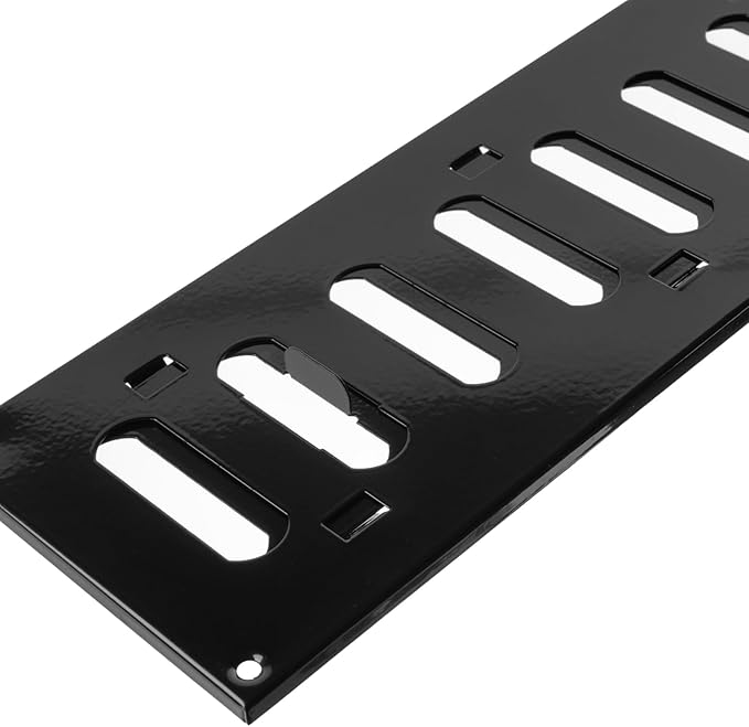 Repa Market 16" x 4" Inch (Outer Dimensions) Black Adjustable Air Vent Cover - Galvanized Steel HVAC AC Vent Cover Register - Wall, Ceiling Vent Covers, Toe Kick Vent Cover - Return, Intake Air Grille