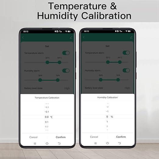 WiFi Thermometer Hygrometer: Smart Temperature Humidity Sensor with App Notification Alert, Data Storage Export, Calibrated Indoor Temperature Monitor, for Room Greenhouse Wine Cellar (2-Pack Black)