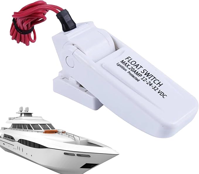 Float Control - Automatic Activation Bilge Pump Button, Waterproof 12V Pump Trigger | Marine Float Button Sensor, Reliable Bilge Pump for Water Quality Control and Boat Use