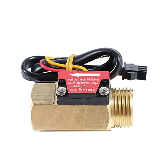 G1/2" Water Flow Sensor Thread Female to Male Brass Switch Hall Effect Liquid Flowmeter Fluidmeter Counter BSP 1-25L/Min（50 mm in Total Length）