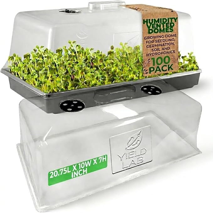 7 Inch Clone Dome - 100 Pack Humidity Vented Domes – Plant Growing Propagation Dome for Seedling, Germination, Soil & Hydroponic Horticulture