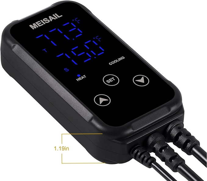 Digital Temperature Controller 2-Stage Outlet Thermostat Heating and Cooling Mode Carboy Homebrew Fermenter Greenhouse Terrarium 110V 10A (S10B-B)