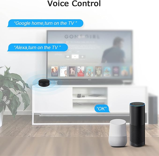 Smart IR Remote Control: Universal WiFi Infrared Remote Control with Temperature Humidity Sensor, App&Voice Control, 3in1 WiFi Thermometer Hygrometer, Compatible with Alexa, Google Assistant