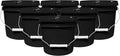 MKS Plastics 1-Gallon Bucket with Airtight Lid – Made in USA, Food Grade BPA Free Plastic, Heavy Duty Multi-Use, Metal Handle with Grip, Stackable Storage – Black, 6 Pack