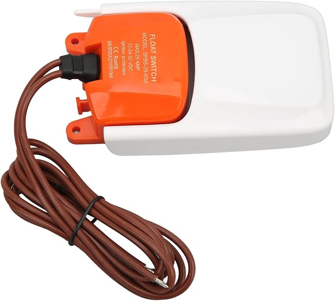 Boat Float Switch, 12V 24V 32V Automatic Marine Bilge Pump Switch, Good Sealing, Submersible - Reliable Pump Operation, Heavy Duty ABS, Easy Installation for Marine Use