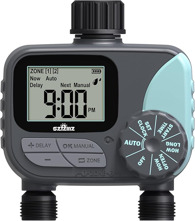 Sprinkler Timer for Garden Hose, Rain Delay/Manual/Automatic Irrigation System, Outdoor Irrigation Timer Controller for Lawn Yard