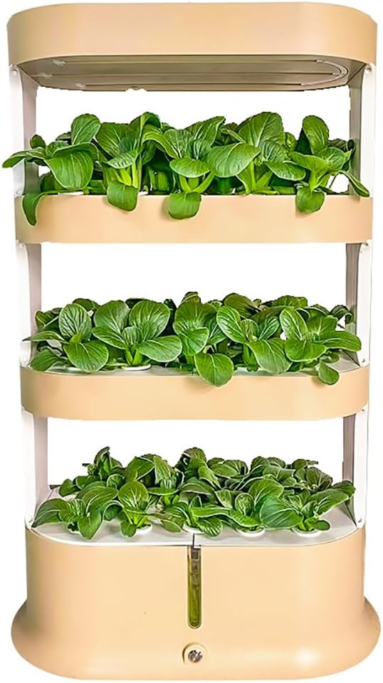 Garden Hydroponic Growing System 48 Pods Hydroponics Tower, Plant Germination Kit Aeroponics Growing Kit with LED Grow Light & Automatic Watering, Smart Garden Planter Aquaponics P