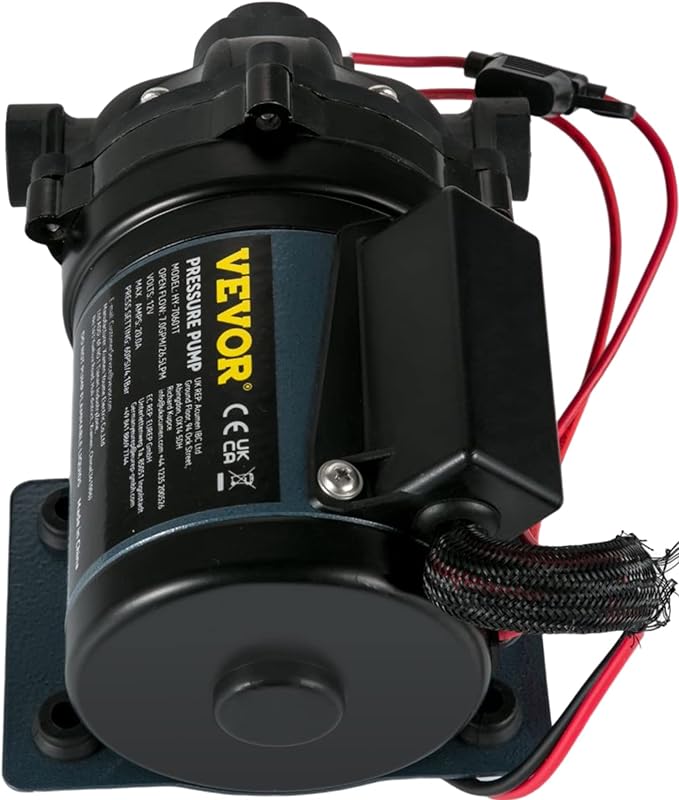 VEVOR Washdown Pump, 12V DC, 7 GPM 60 PSI, Max. 10 FT Lift Self Priming Water Pump, w/EPDM Valve, Universal Salt Water Strainer & Female/Male Thread, for RV, Marine Deck, Yacht