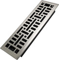 Howeall 4x14 Inches Heavy Duty Walkable Floor Register Easy Adjust Air Supply Lever Floor Vents - Seattle Design - Vent Cover for Home Floor - Satin Nickel
