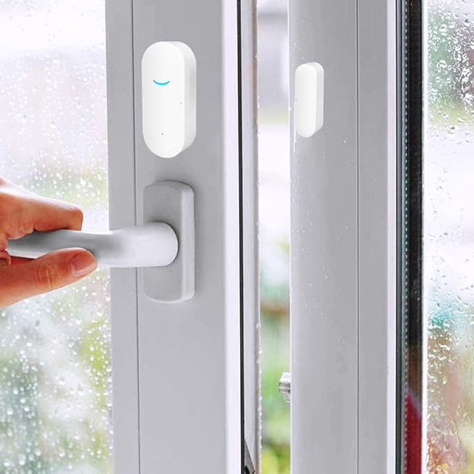 WiFi Door and Window Sensors,Tuya Smart Alarm with Free Notification APP Control Home Security Alarm System, No Hub Required,Compatible with Alexa, Google Home (1-Pack)