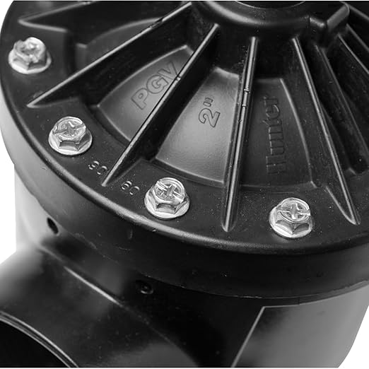 Hunter PGV 2 Inch Irrigation Valve with Flow Control, Globe Angle Combination, Heavy Duty Plastic, Female Thread Inlet Outlet, 20–150 PSI, Sprinkler Valve for Lawn and Garden Systems
