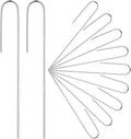 Pelopy 100 Pcs 1/2" Irrigation Drip Tubing Stakes 5 in J-Shaped Landscape Staples Garden Drip Line Stakes Soaker Hose Pins for Lawn Plant Yard Fence Ground Drips Systems, Silver