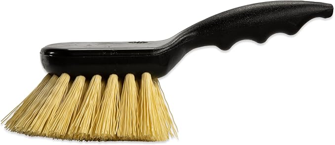 SPARTA 3650500 Plastic Scrub Brush, Cleaning Brush, Utility Brush With Polypropylene Bristles For Cleaning, 8 Inches, Black, (Pack of 12)