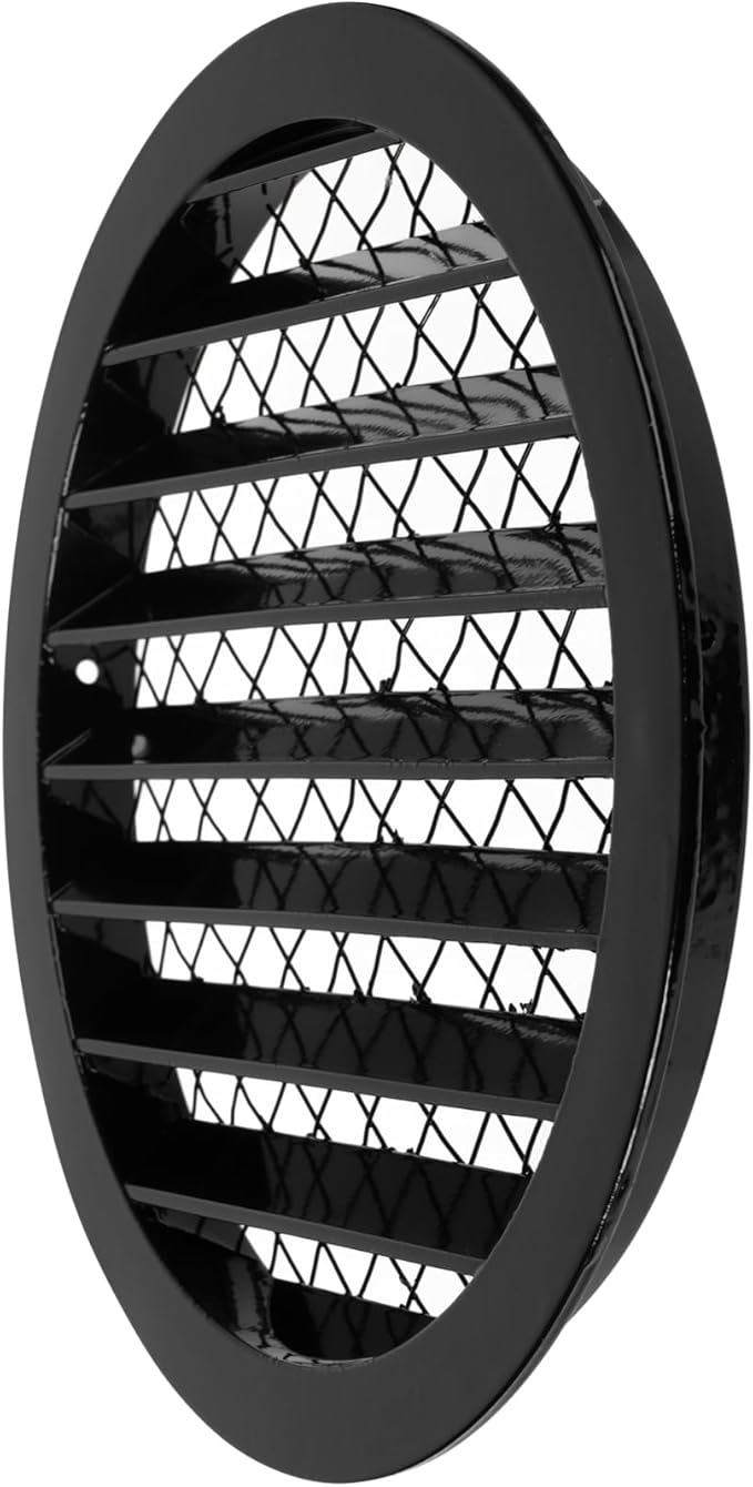 8" Inch Round Aluminum Vent Cover - Air Vent Louver - Soffit Grille Cover - Built-in Aluminum Screen - Grill Cover/Dryer Vent Cover for House, Kitchen, Bathroom, Garage, Attic Ventilation