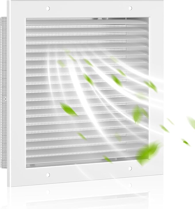 13.9"w X 13.9"h Shed Vent, Hon&Guan Aluminum Alloy Gable Vent, Door Vents For Interior Doors Dryer Vent Covers For Wall House[Outer Dimensions: 16"x 16"h].