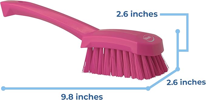 Vikan 41921 Brush,Washing,Stiff,10",PP/PBT,Pink