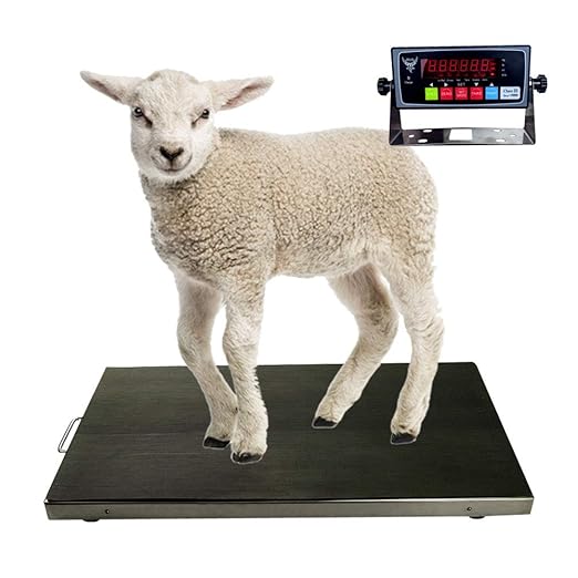 PEC Livestock Animal Scale/Farm Animal Scales for Weighing Small to Medium Sized Animals, Lamb, Goat, Sheep, Pigs, hogs, Donkey, Calf, Digital Indicator Included, Capacity 700lbs (38″ x 20″)