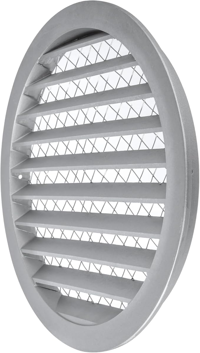 10" Inch Round Aluminum Vent Cover - Air Vent Louver - Soffit Exhaust Vent - Built-in Aluminum Screen - Grill Cover/Dryer Vent Cover for House, Kitchen, Bathroom, Garage, Attic Ventilation