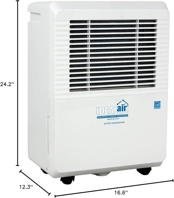 Ideal-Air Dehumidifier 30 Pint - Removes Up to 30 Pints of Moisture from the Air Per Day