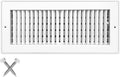 14"w x 4"h Adjustable AIR Supply Diffuser - HVAC Vent Cover Sidewall or Ceiling - Grille Register - High Airflow - Black [Outer Dimensions: 15.75"w X 5.75"h]