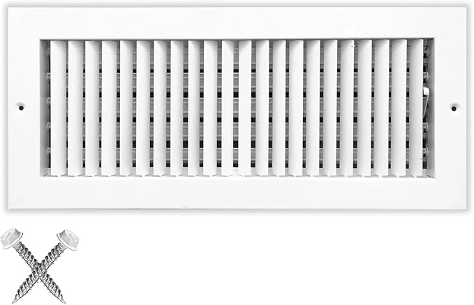 14"w x 4"h Adjustable AIR Supply Diffuser - HVAC Vent Cover Sidewall or Ceiling - Grille Register - High Airflow - Black [Outer Dimensions: 15.75"w X 5.75"h]