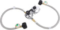 RV Gas Regulator, 2 Stage Auto Changeover LP Gas Regulator with Pressure Meter and 18in Hose, for RVs Trailers Trucks