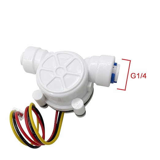 1/4" Quick Connect Water Flow Sensor Food-Grade Switch Hall Effect Flowmeter Fluid Meter Counter 0.3-6L/min