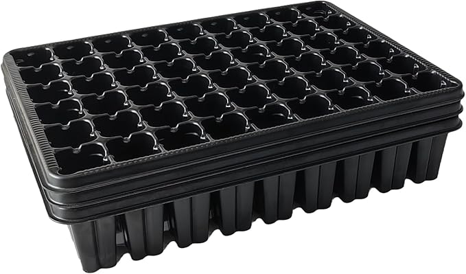 RooTrimmer 54 Cell Seed Starter Trays, 2.8" Deep Plug Tray Seedling for TD377 Nursery Tray, Super Thick Reusable Trays for Easy Transplantation (11.14inch ×14.6 inch, 5-Pack)